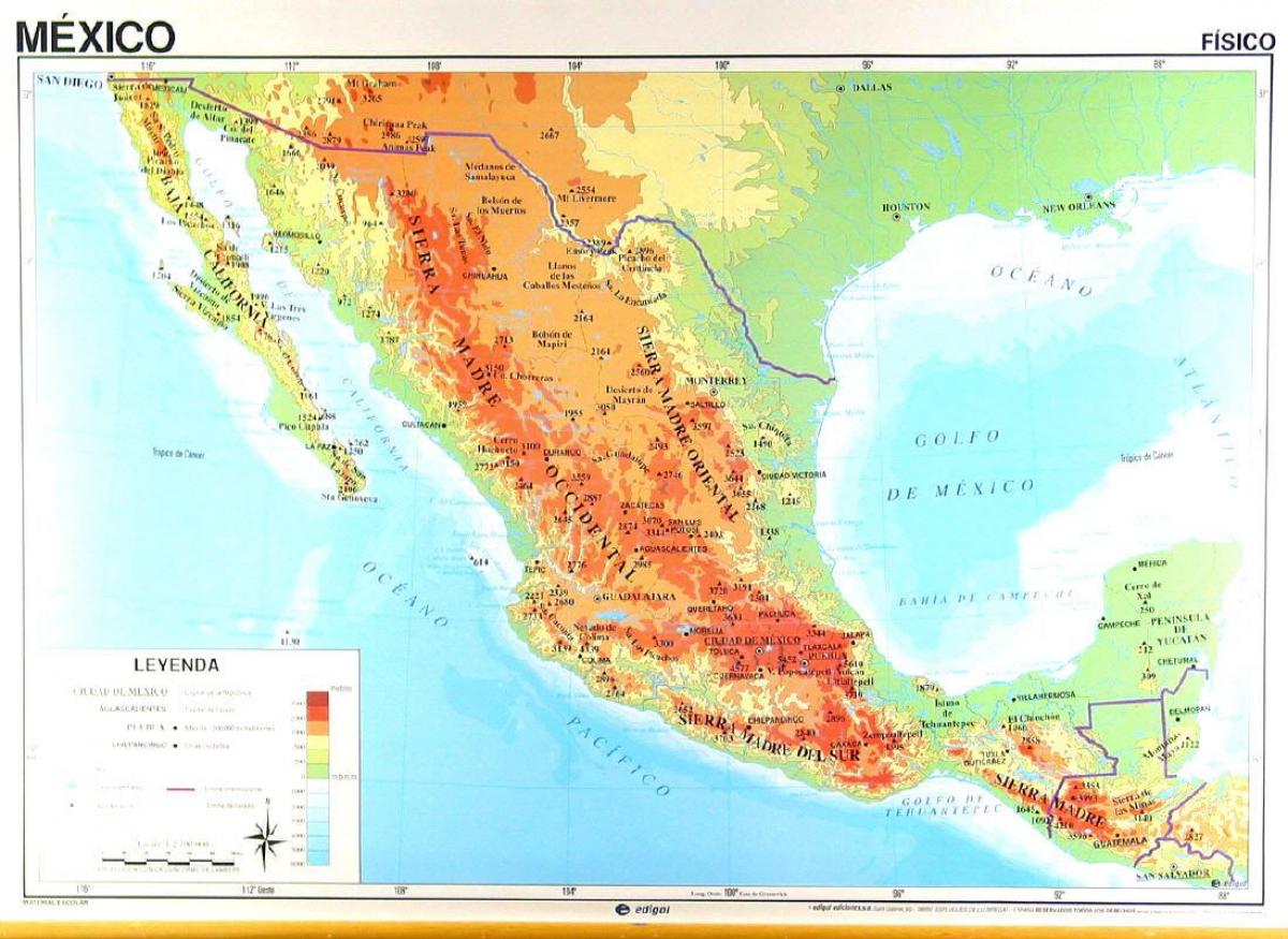 geografiese kaart Mexiko