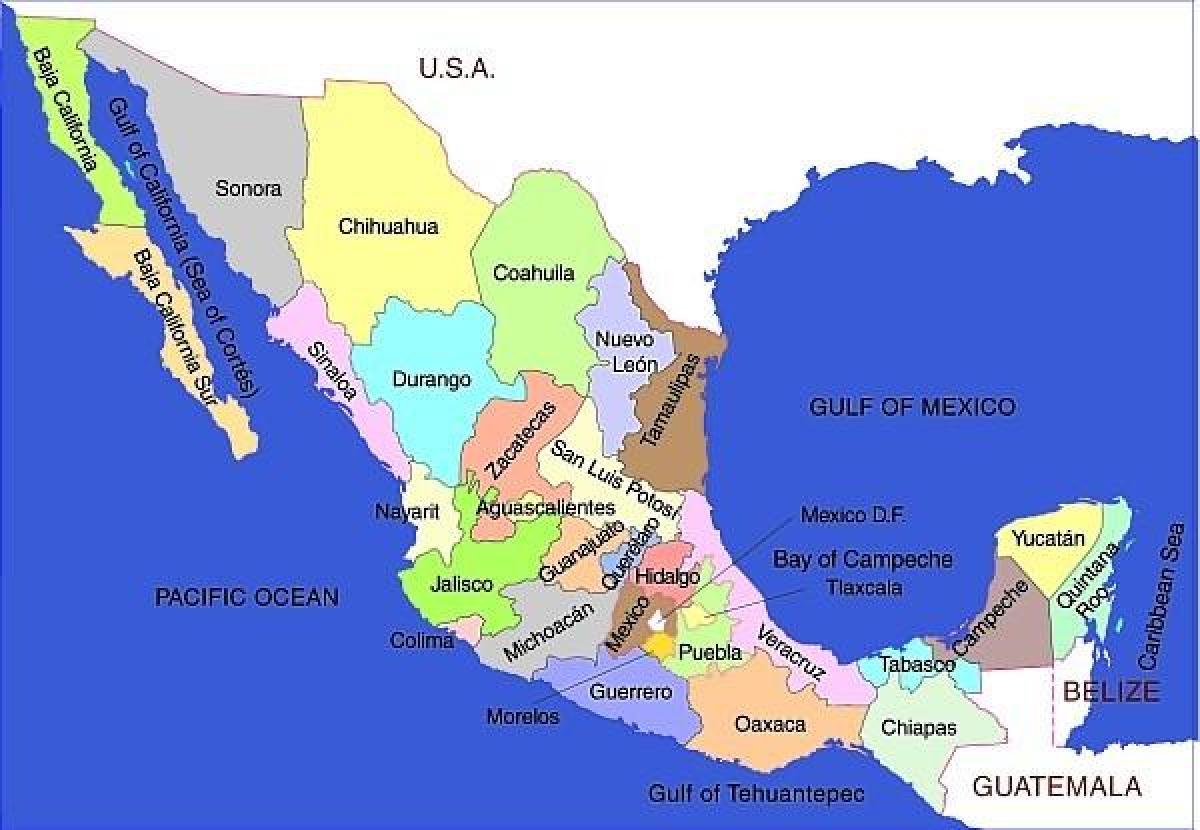 die kaart van Mexiko state