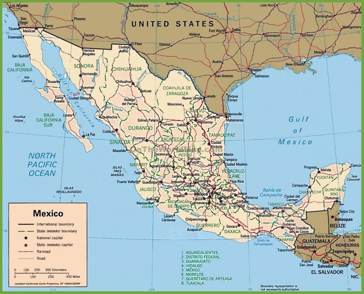 Mexiko in die kaart