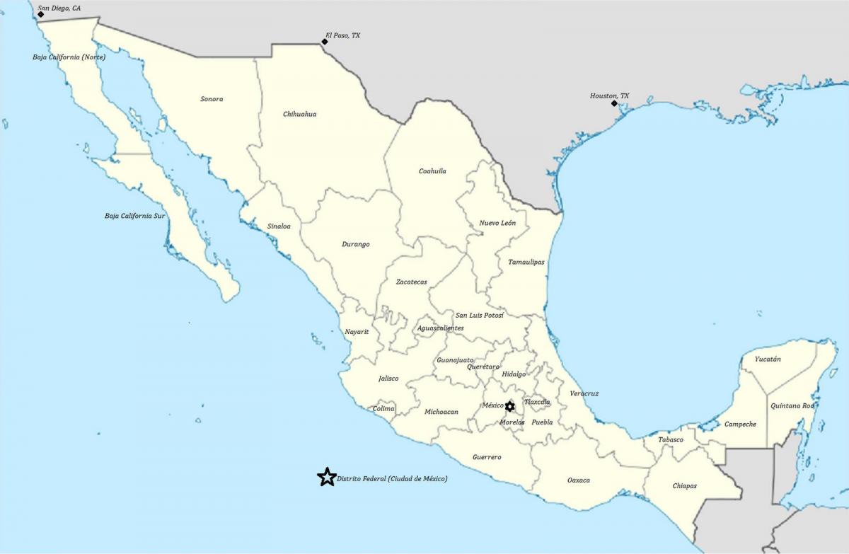 state van Mexiko kaart