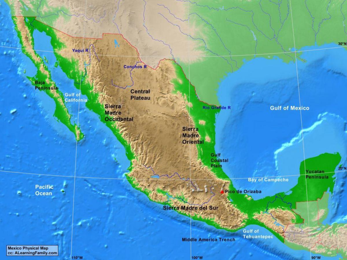 plato van Mexiko kaart