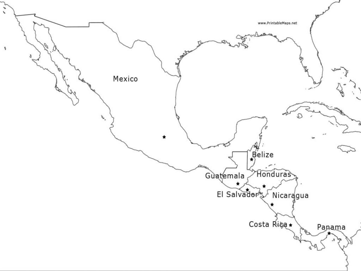 kaart Mexiko, sentraal-amerika