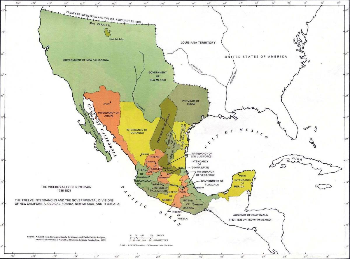 Mexiko kaart geskiedenis