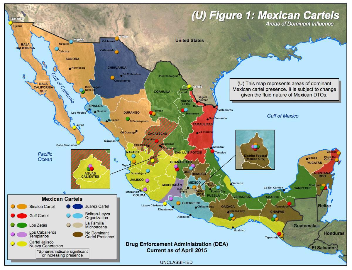 mexikaanse kartel kaart