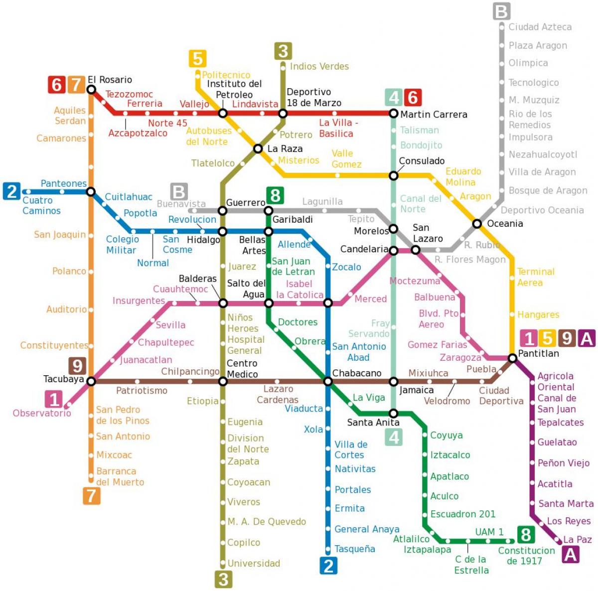 metro kaart Mexiko