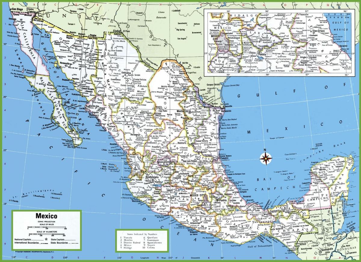 stede in Mexiko kaart