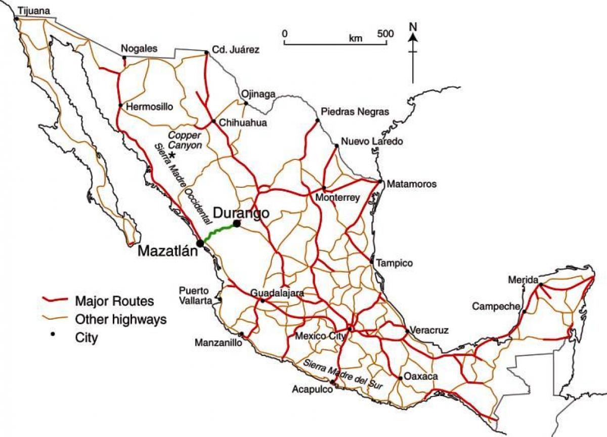 mexikaanse tolpad kaart