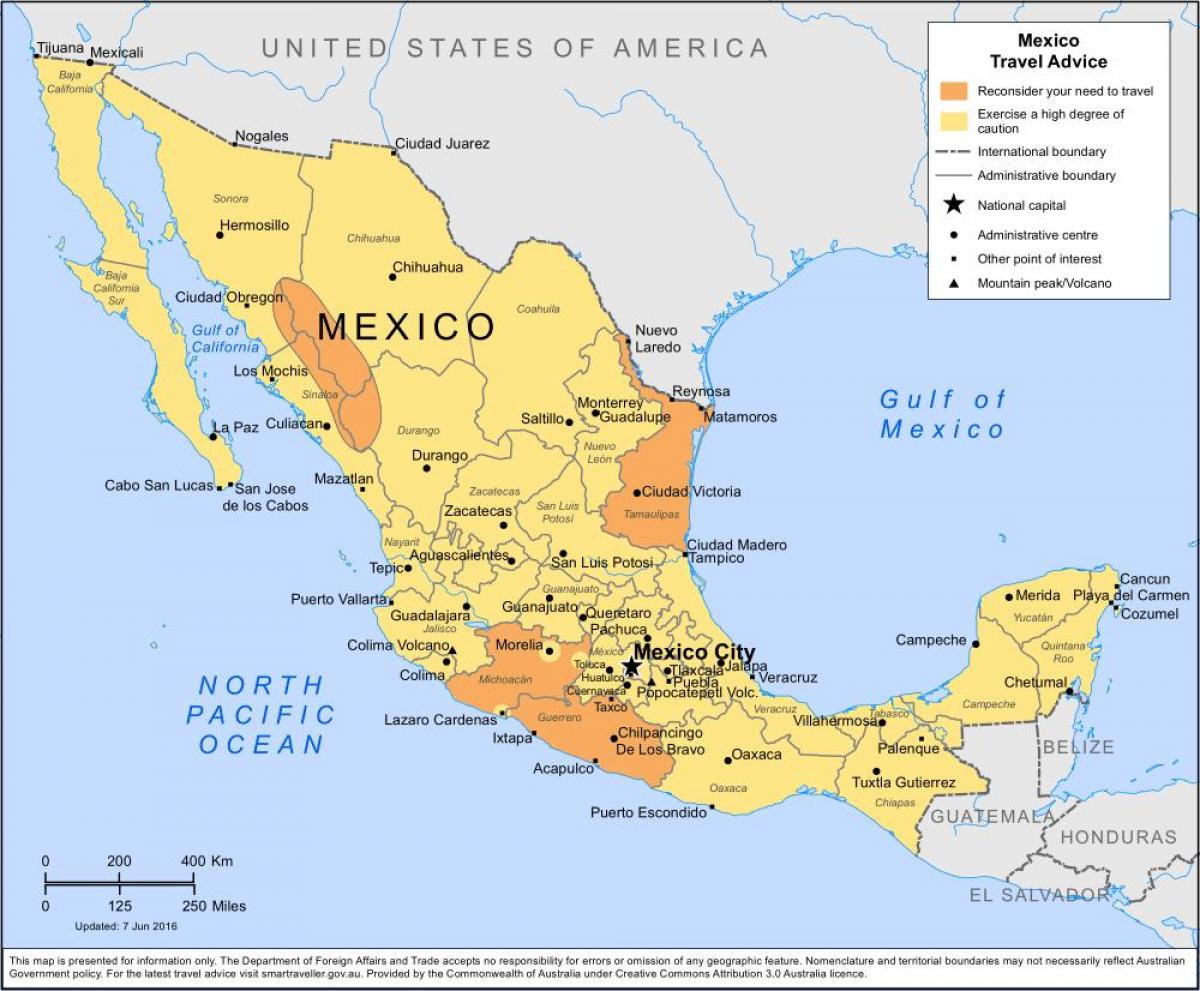 weer Mexiko kaart