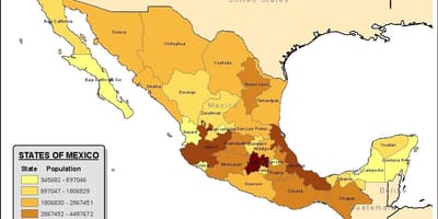 Mexiko kaart van die bevolking
