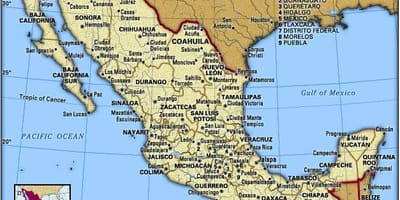 Oos-Mexiko kaart