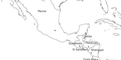 Kaart Mexiko, sentraal-amerika
