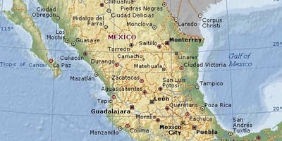 Geografie van Mexiko kaart