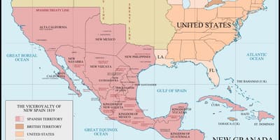 Mexiko 1821 kaart