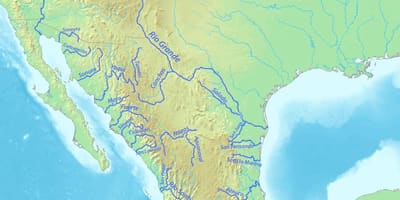 Kaart van riviere in Mexiko