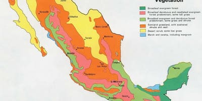 Kaart van Mexiko natual ressources