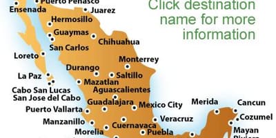 Oorde in Mexiko kaart