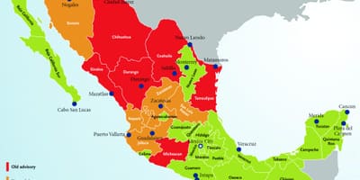 Mexiko reis adviserende kaart