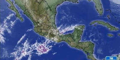 Satelliet weer kaart van Mexiko