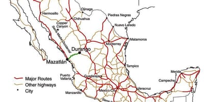 Mexikaanse tolpad kaart