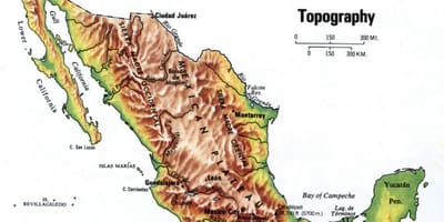 Mexiko topografiese kaart